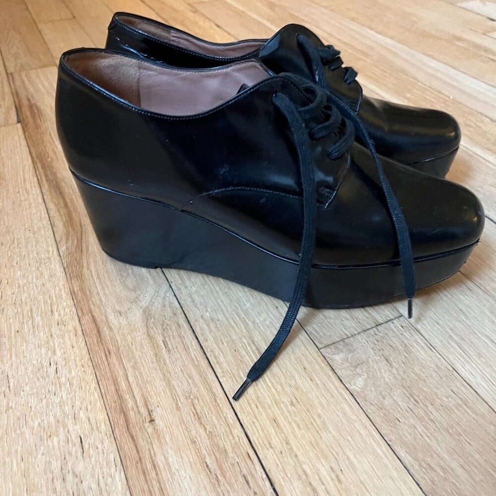 Robert Clergerie Lace Up Platform Wedge Size FR 38/ US 7